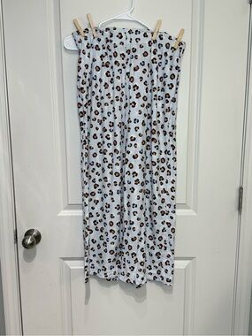 Ann Taylor Pale Blue Leopard Spot wide leg pants
